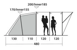 Outwell Lawndale 500 Tent -Vango || Kampa || Outwell Sales Store 111163 lawndale 500 drawing other4