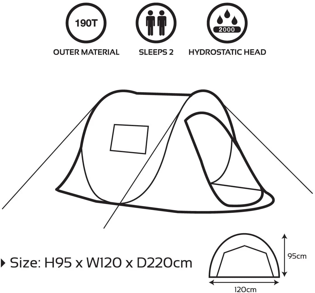 Milestone 2 Person Festival Pop Up Tent 5 Milestone 2 Person Festival Pop Up Tent - Image 3