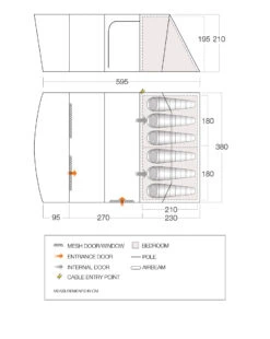 Vango Aether 600XL Poled Tent 11 Vango Aether 600XL Poled Tent -Vango || Kampa || Outwell Sales Store Aether 600XL FloorplanV2 low