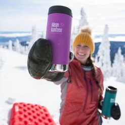 Klean Kanteen Insulated TK Wide With Café Cap 355ml - Brushed Steel 13 Klean Kanteen Insulated TK Wide With Café Cap 355ml - Brushed Steel -Vango || Kampa || Outwell Sales Store K12TKWPCC BB LS snow closeup lifestyle ea727c90 b1ca 45dc 9b96 204fdd194360