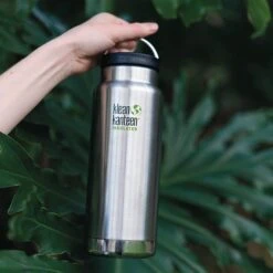 Klean Kanteen Insulated TK Wide With Café Cap 473ml - Black -Vango || Kampa || Outwell Sales Store K32TKWSSL BS 32oz bottle insulated hand trees lifestyle