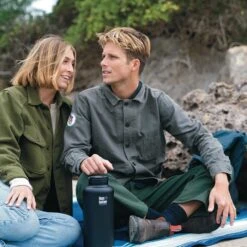 Klean Kanteen Insulated TK Wide With Café Cap 1900ml - Black 10 Klean Kanteen Insulated TK Wide With Café Cap 1900ml - Black -Vango || Kampa || Outwell Sales Store K64TKWSSL SB insulated botttle couple beach lifestyle