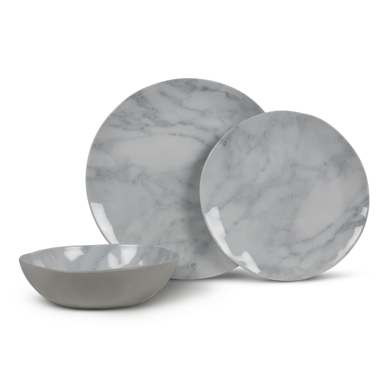 Kampa Marble 12 Piece Melamine Dinner Set 3 Kampa Marble 12 Piece Melamine Dinner Set