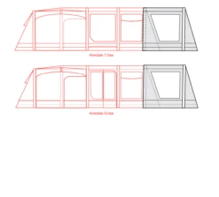 Outdoor Revolution Airedale 7SE And 9SE Front Porch Extension -Vango || Kampa || Outwell Sales Store airedale 7se 9se front porch extension floorplan 3